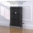 CI-GV3745-09-MET-NAT-CAST-LS01 - Gasta Victorian 3 Column Cast Iron Radiator H745mm x W587mm CI-GV3745-09-MET-NAT-CAST-LS01 - Gasta Victorian 3 Column Cast Iron Radiator H745mm x W587mm